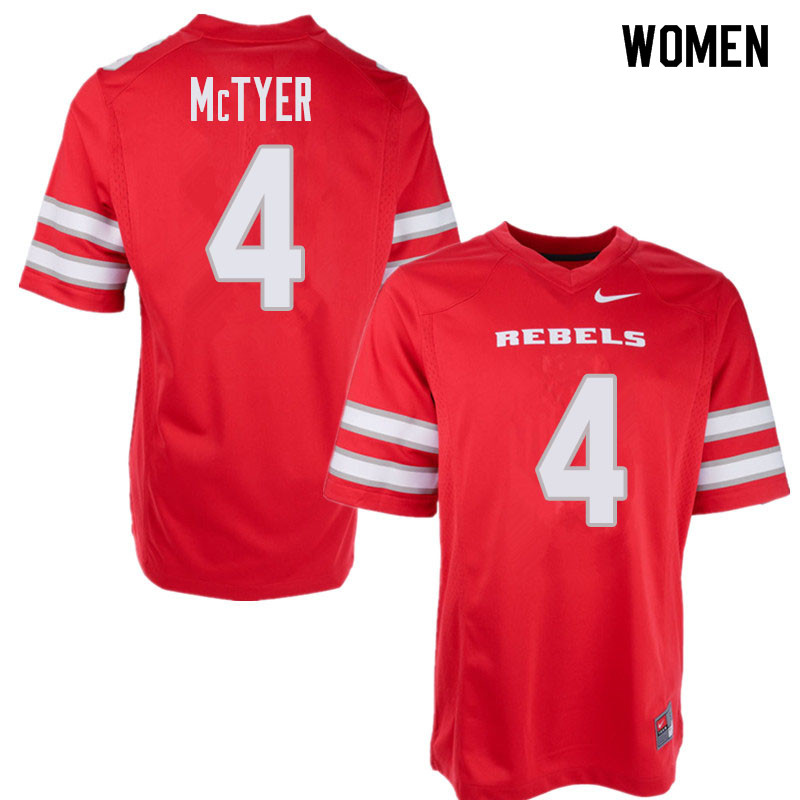 Women's UNLV Rebels #4 Torry McTyer College Football Jerseys Sale-Red - Click Image to Close